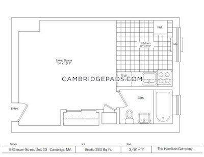 Cambridge Apartment for rent Studio 1 Bath  Davis Square - $2,250